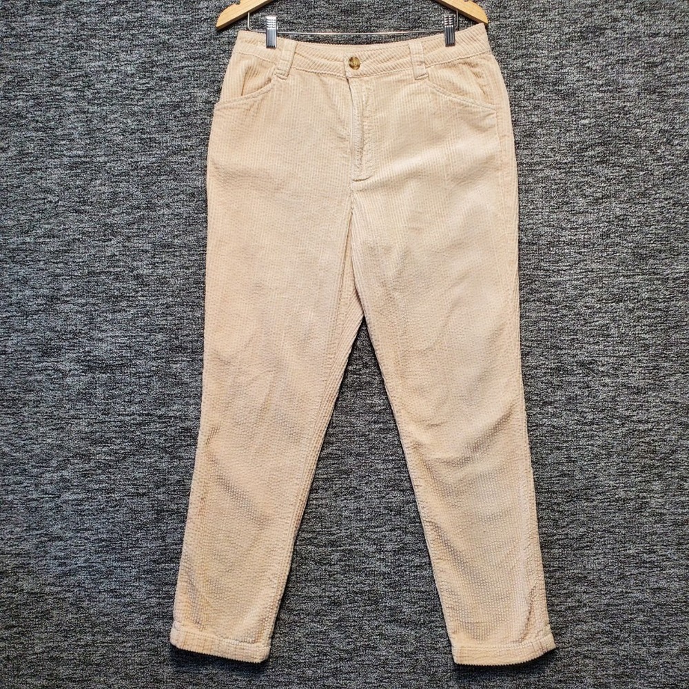 KUT from the Kloth Corduroy Mom Pants Womens 8 Beige Tan High Rise Cotton